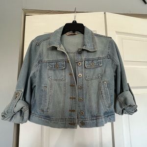 cropped jean jacket